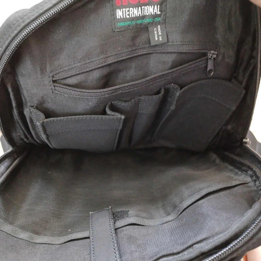 HOBO International Backpack Vintage 90s Y2K‎ Nylon Black Adjustable Straps